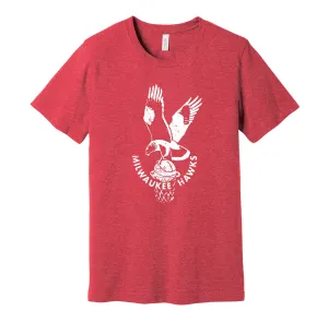 Milwaukee Hawks Distressed Logo Shirt - Defunct Basketball Team - Celebrate Minnesota Heritage and History - Hyper Than Hype