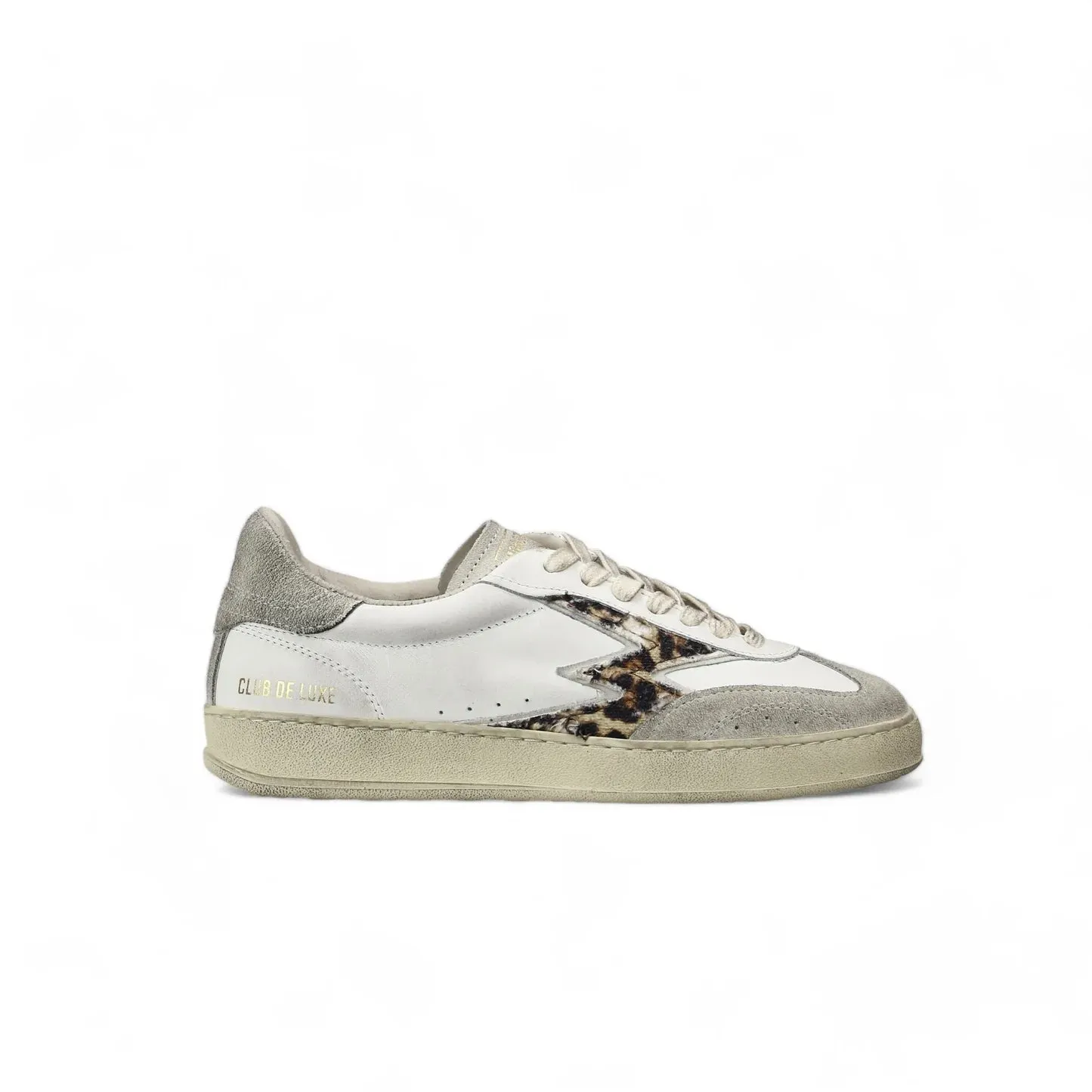 Moa Concept Club de luxe sneaker i hvit skinn med leoparddetaljer