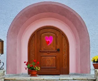 Modern Heart Duo Matte Finish Door Hanger