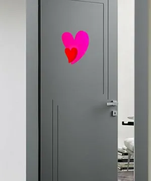 Modern Heart Duo Shimmer Accent Finish Door Hanger