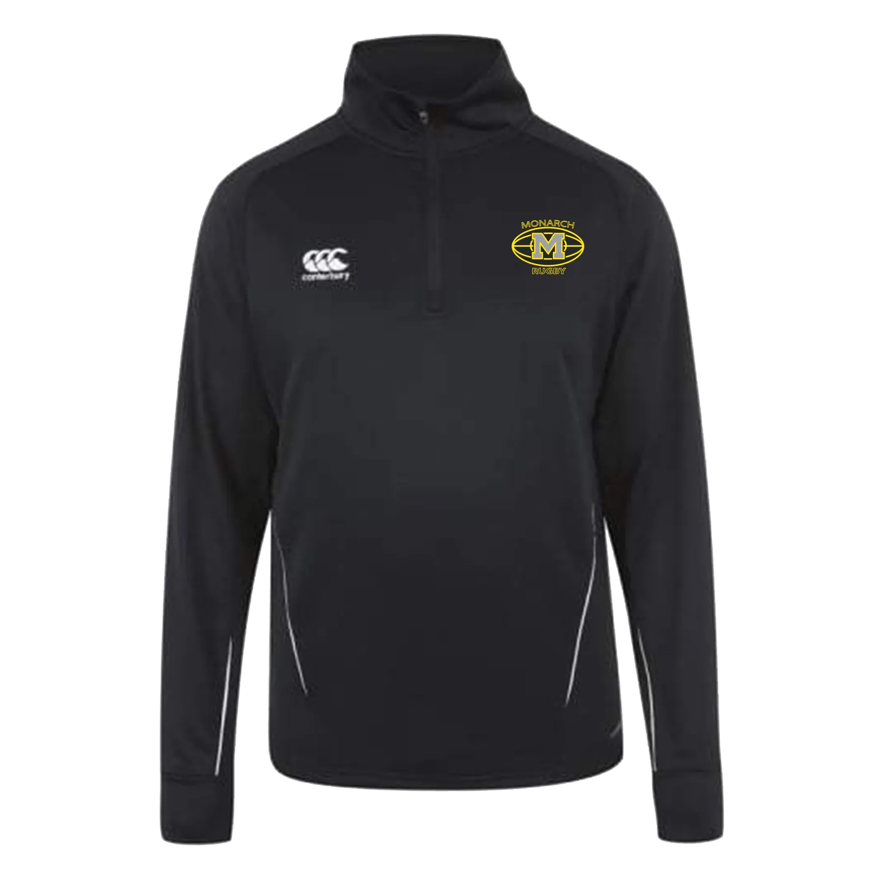 Monarch Rugby Canterbury Team 1/4 Zip Mid Layer Black Rugby Training Top
