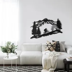 Mountain Biker Metal Wall Decor