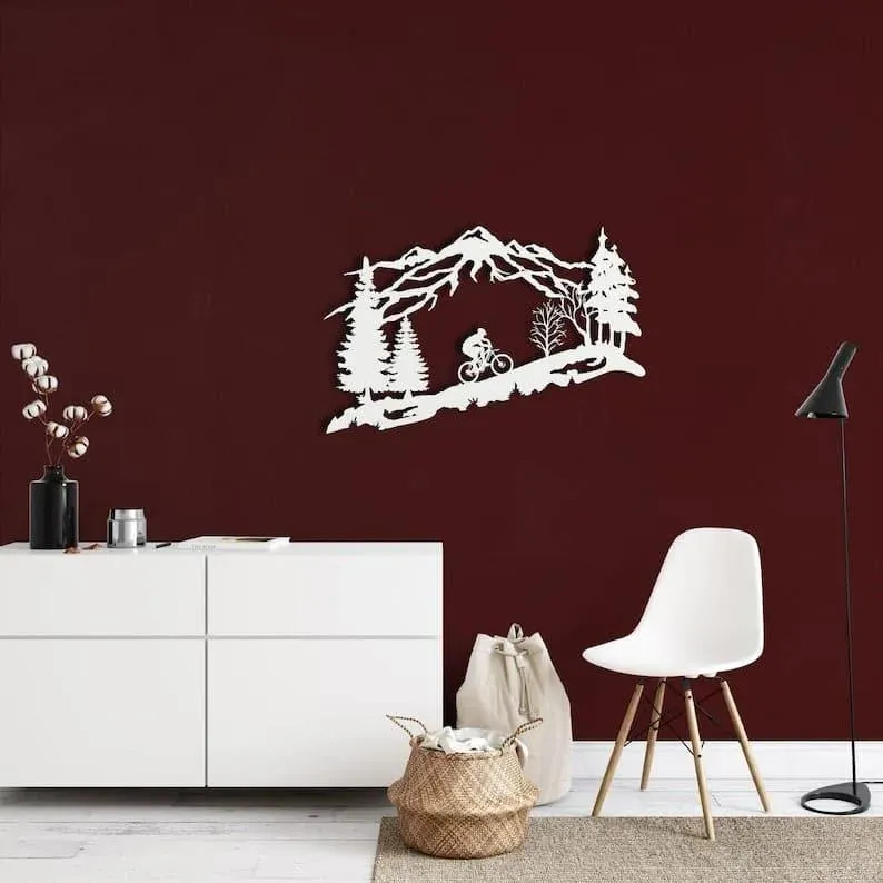 Mountain Biker Metal Wall Decor