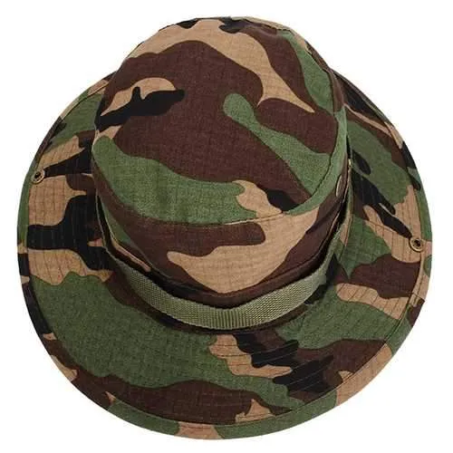 MUXINCAMP Outdoor Fisherman Hat Military Ben Nepalese Jungle Rounded Edges Bucket Hat