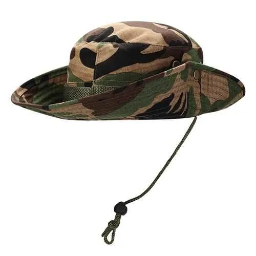 MUXINCAMP Outdoor Fisherman Hat Military Ben Nepalese Jungle Rounded Edges Bucket Hat