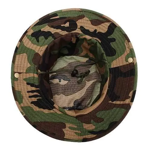 MUXINCAMP Outdoor Fisherman Hat Military Ben Nepalese Jungle Rounded Edges Bucket Hat