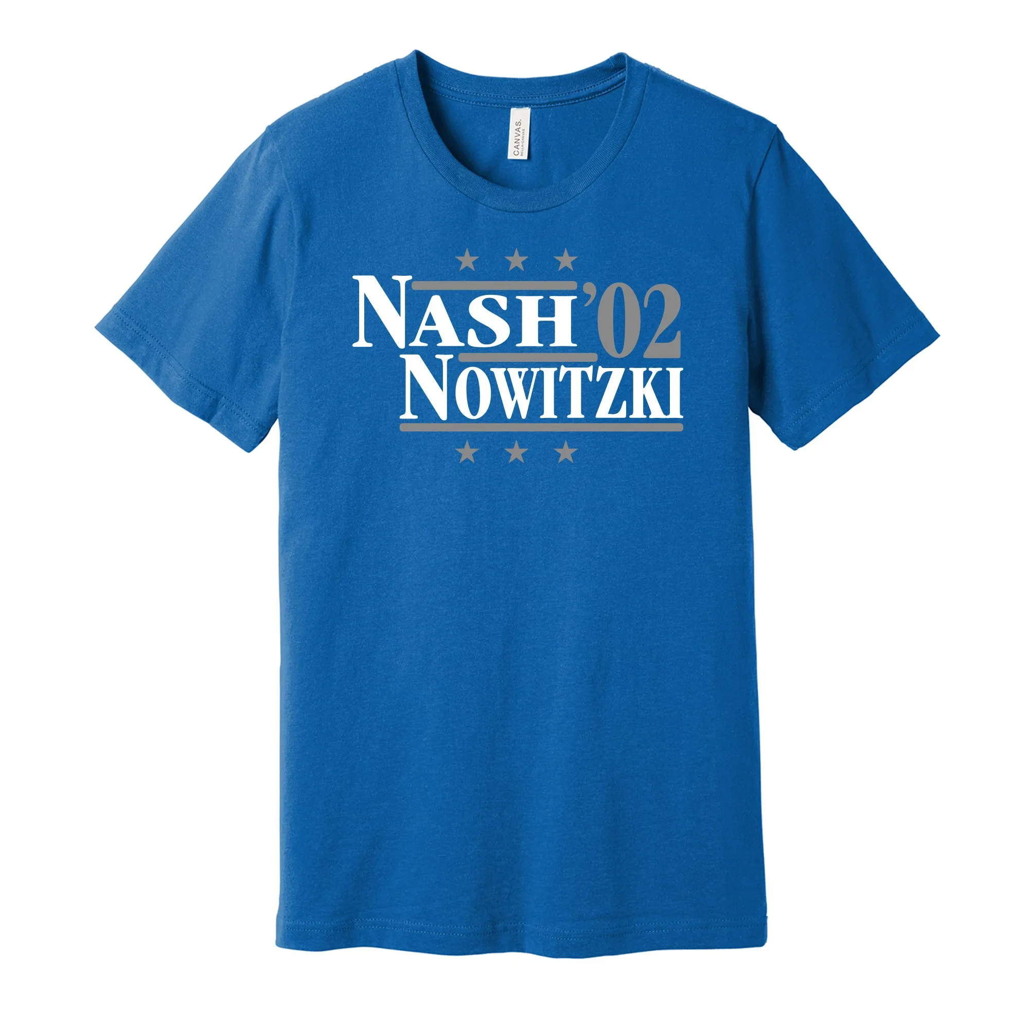 Nash & Nowitzki '02 - Dallas Basketball Legends Political Campaign Parody T-Shirt - Hyper Than Hype Shirts