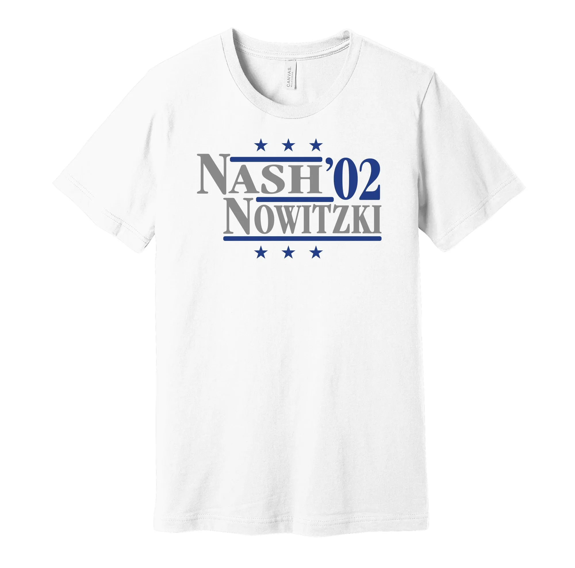 Nash & Nowitzki '02 - Dallas Basketball Legends Political Campaign Parody T-Shirt - Hyper Than Hype Shirts