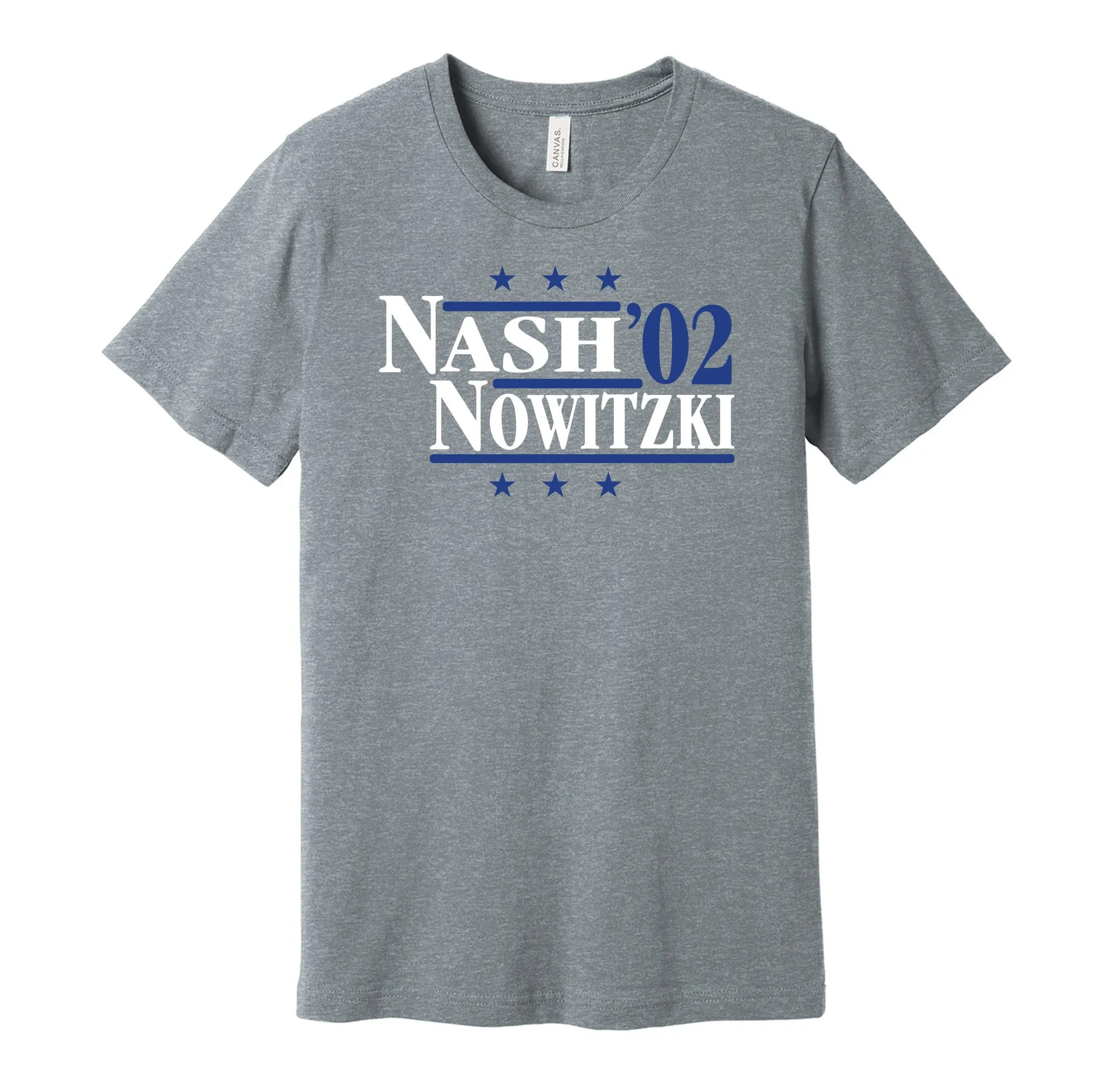 Nash & Nowitzki '02 - Dallas Basketball Legends Political Campaign Parody T-Shirt - Hyper Than Hype Shirts