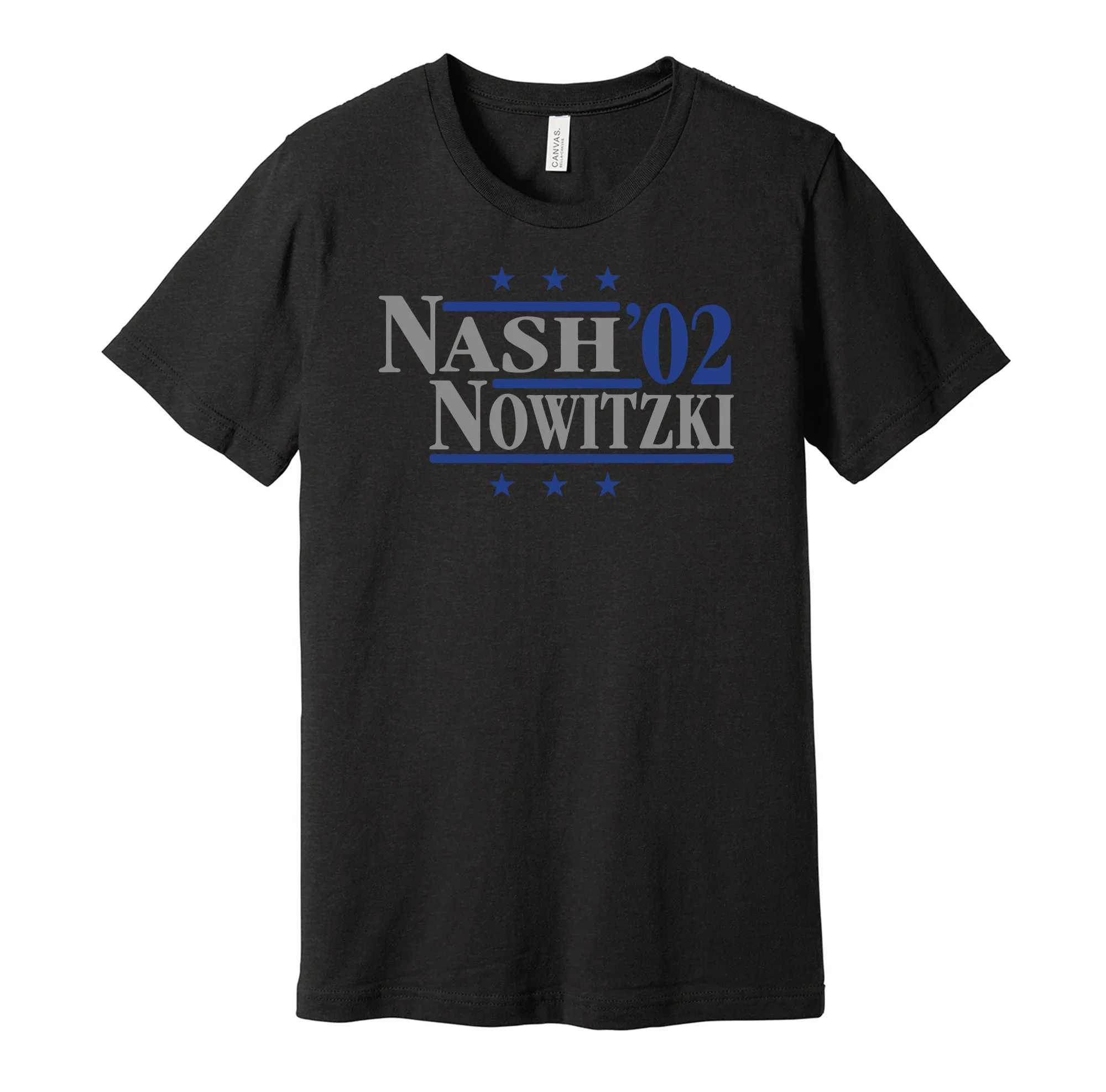 Nash & Nowitzki '02 - Dallas Basketball Legends Political Campaign Parody T-Shirt - Hyper Than Hype Shirts