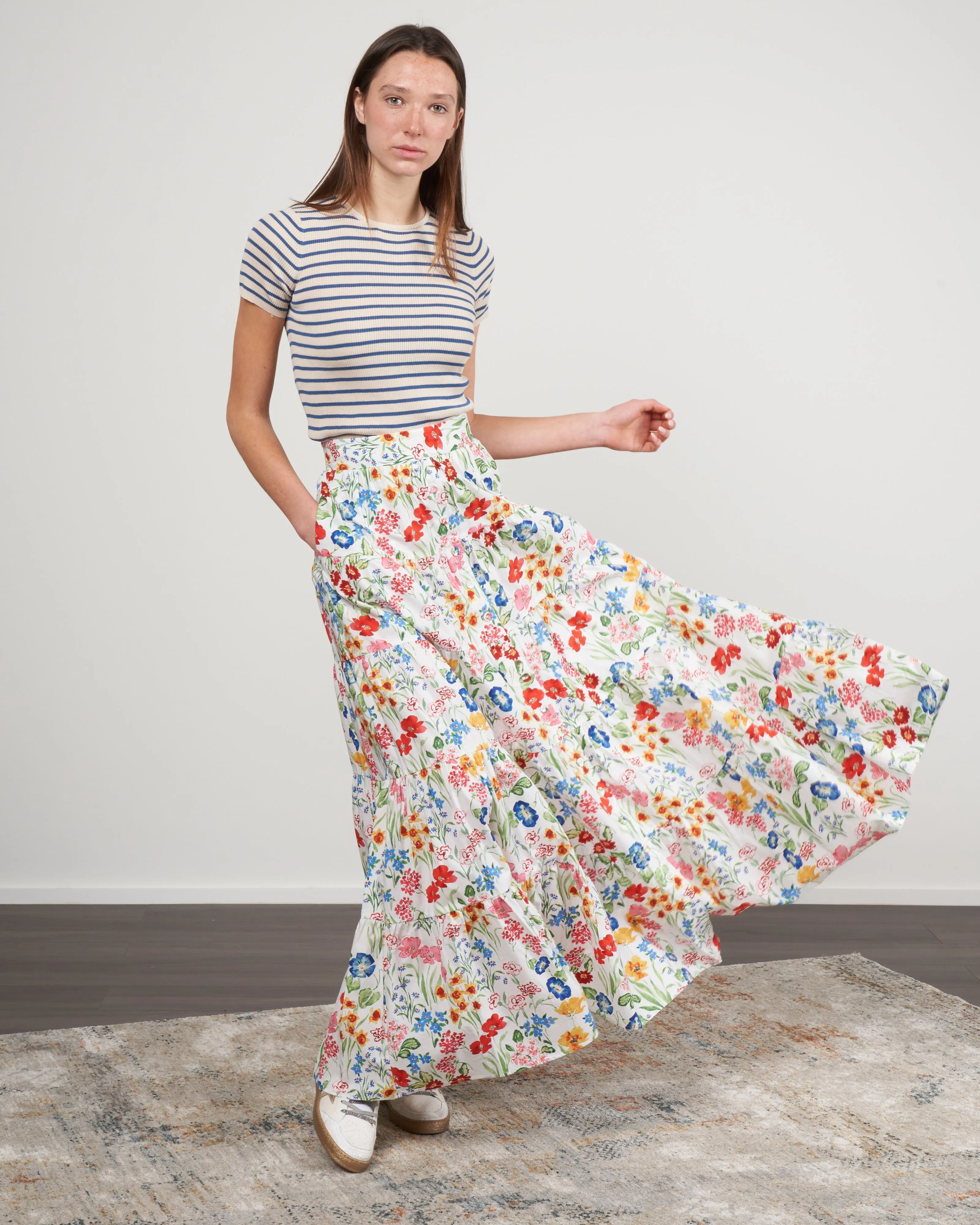 nathali skirt - floral garden ivory