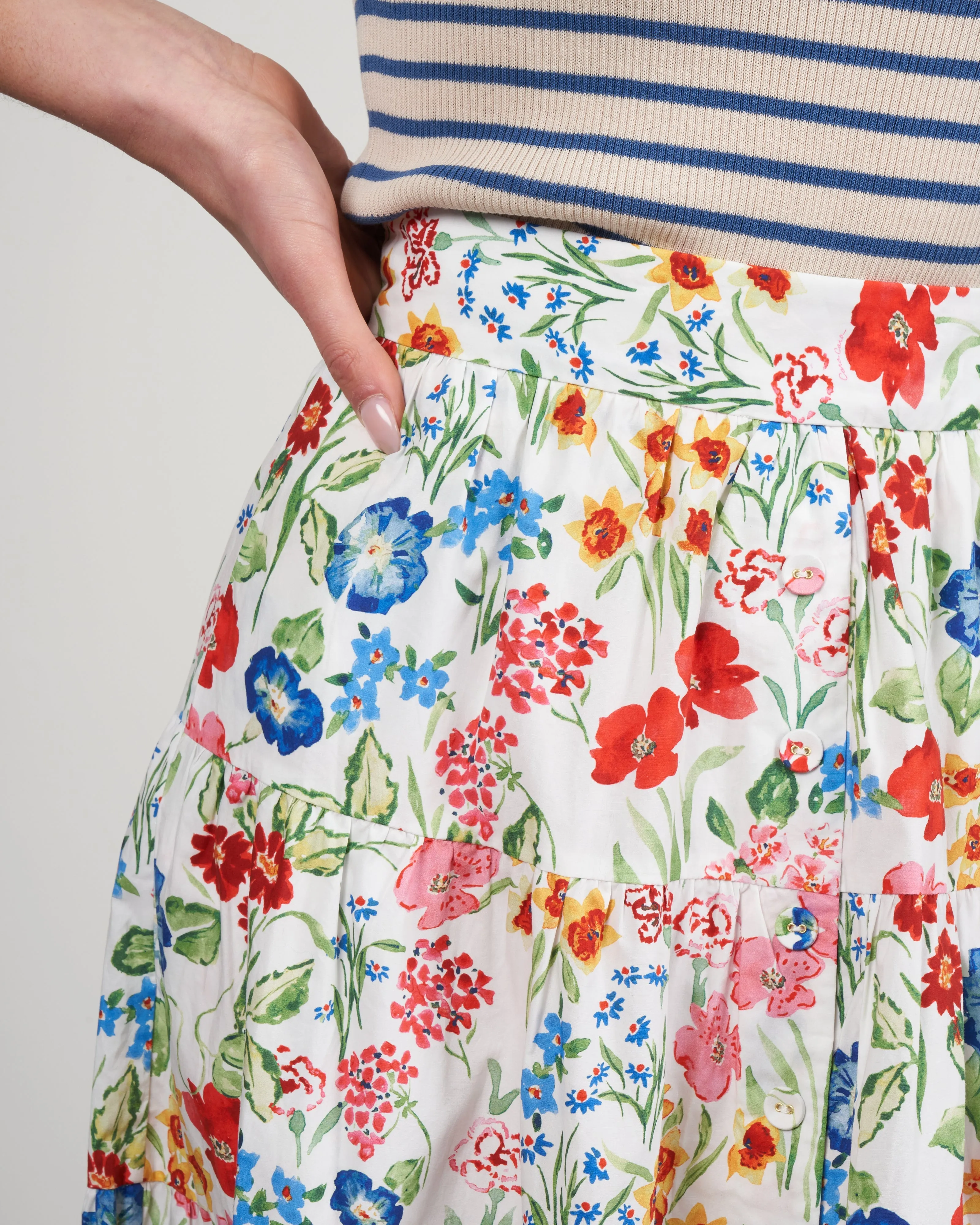 nathali skirt - floral garden ivory