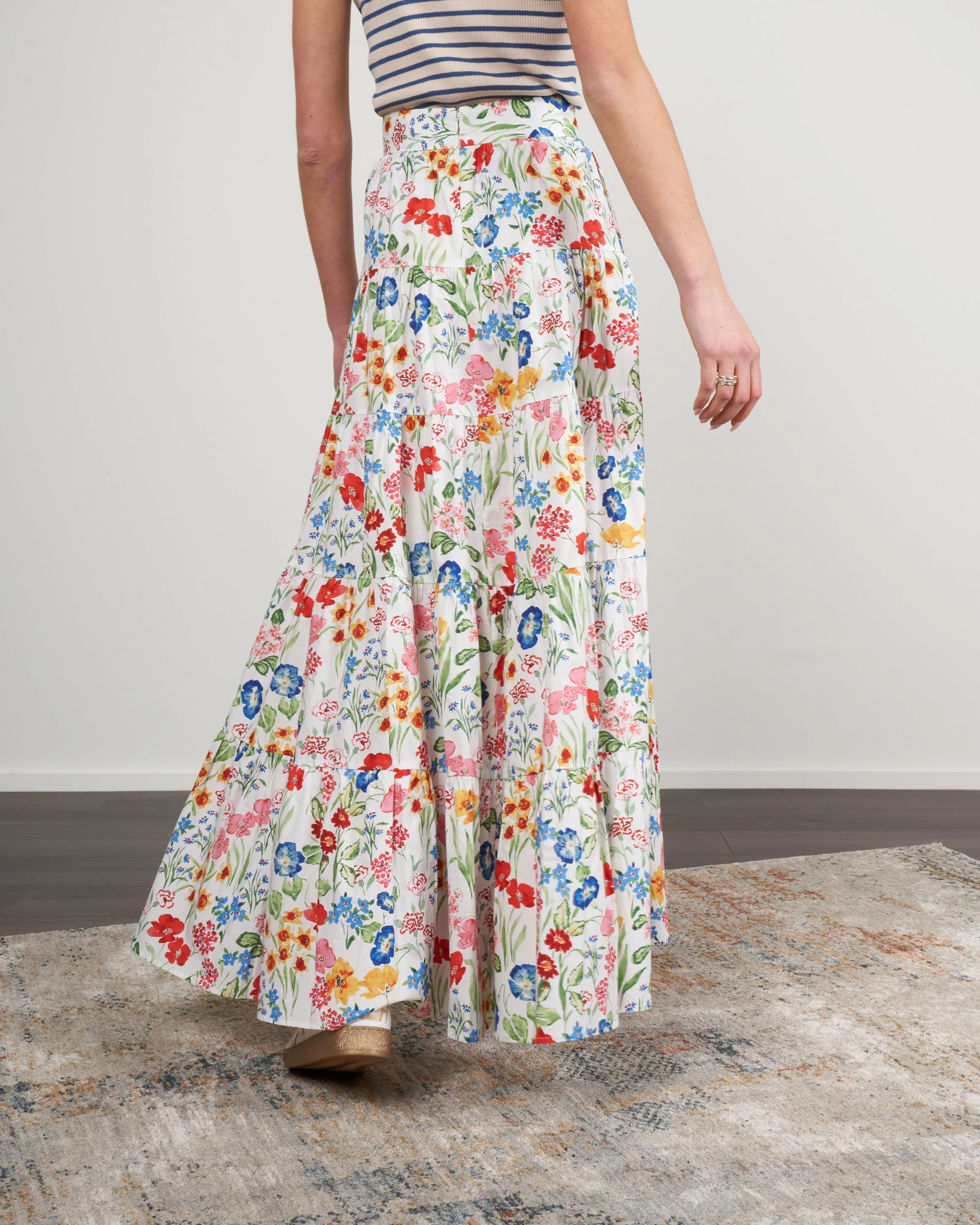 nathali skirt - floral garden ivory