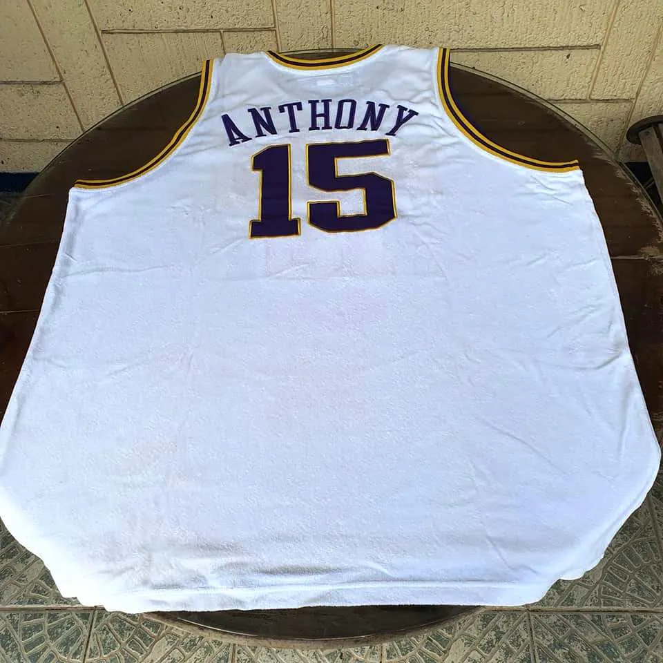 NBA DENVER NUGGETS VINTAGE HARDWOOD CLASSIC REEBOK RETRO 1970-71 BASKETBALL JERSEY CARMELO ANTHONY 15 AUTHENTIC SHIRT 3 XL