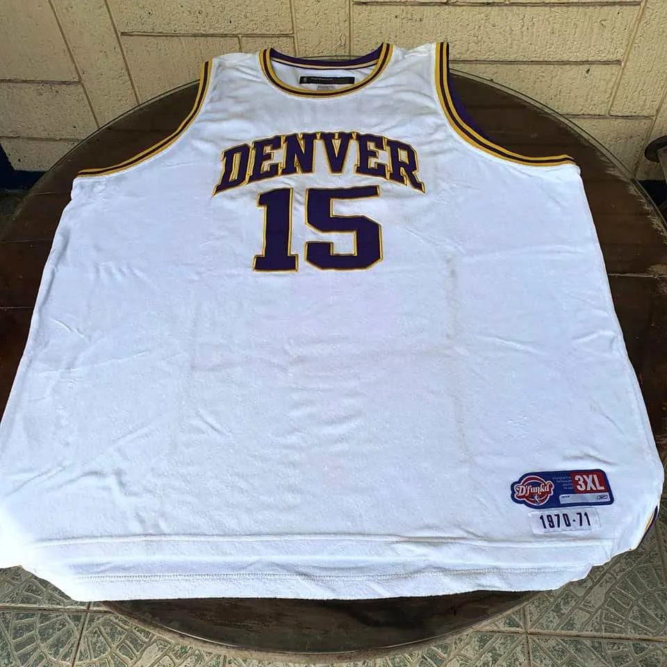 NBA DENVER NUGGETS VINTAGE HARDWOOD CLASSIC REEBOK RETRO 1970-71 BASKETBALL JERSEY CARMELO ANTHONY 15 AUTHENTIC SHIRT 3 XL