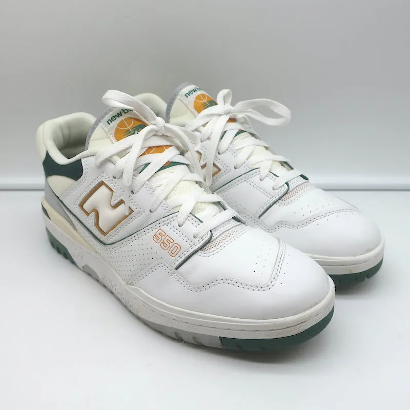 New Balance 550 Sneakers White/Green BB550PWC Size 9.5