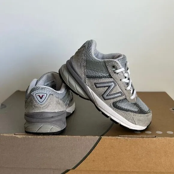 New Balance 990 V5 Grey/White Toddler Sneakers- SZ 6 C