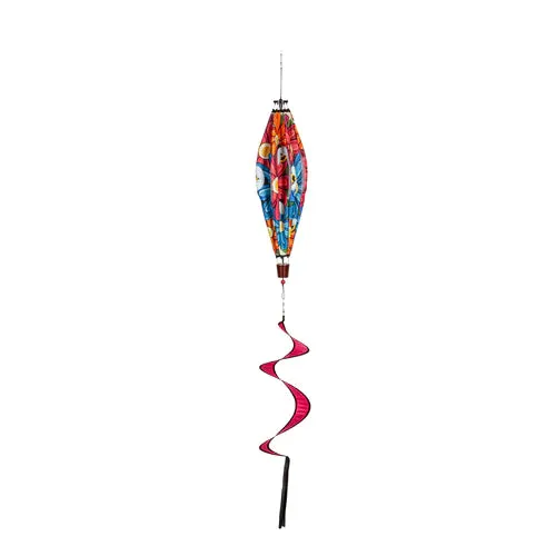 NEW Evergreen Balloon Spinner, Spring Floral Burlap Balloon Spinner, 15x15x55 Inches, Great visual appeal as they rotate in the wind