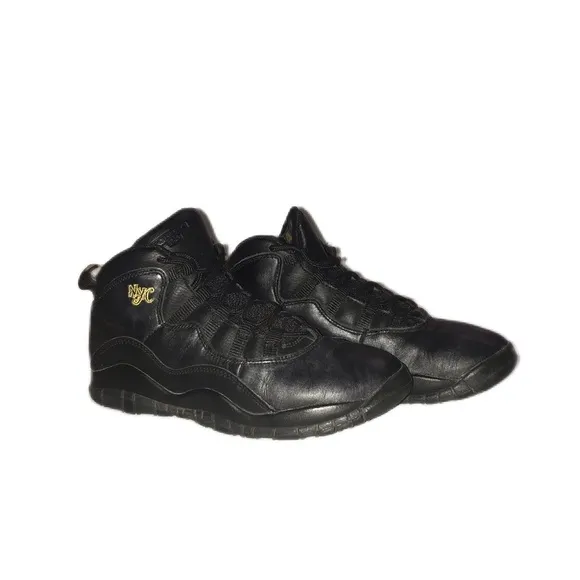 Nike Boy’s Air Jordan 10 Retro 'NYC' Black/Gold Size 3Y