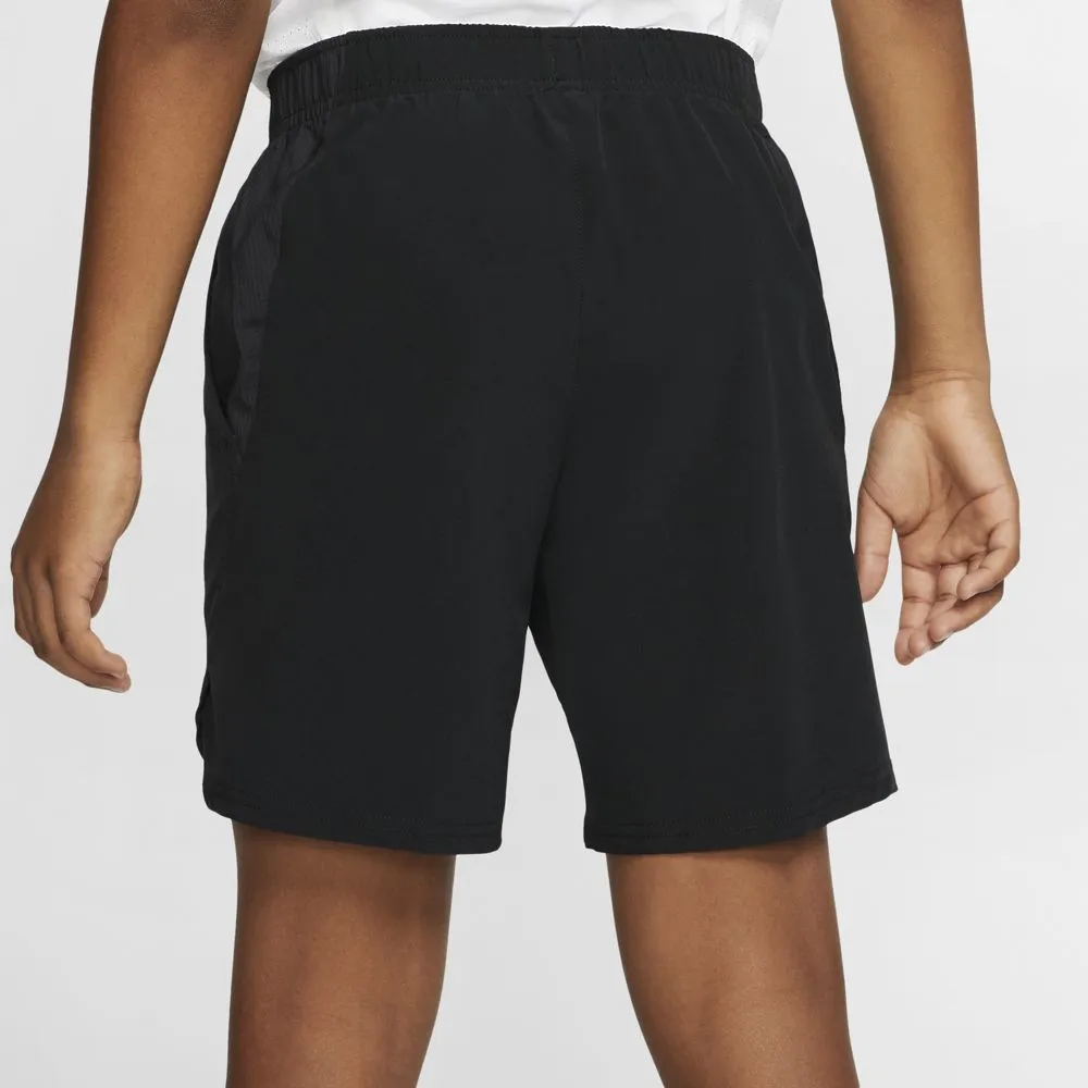 Nike Boys' Court Flex Ace Shorts (Black/White)