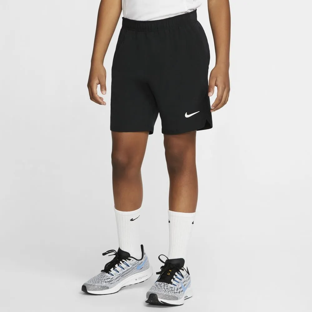 Nike Boys' Court Flex Ace Shorts (Black/White)