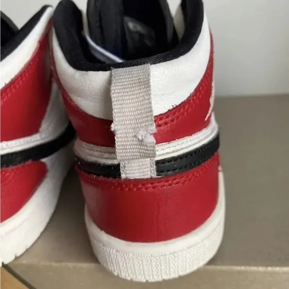 Nike Jordan 1 Mid White Black Gym Red (PS) Kids Sneakers- SZ 13.5.