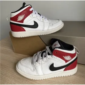 Nike Jordan 1 Mid White Black Gym Red (PS) Kids Sneakers- SZ 13.5.