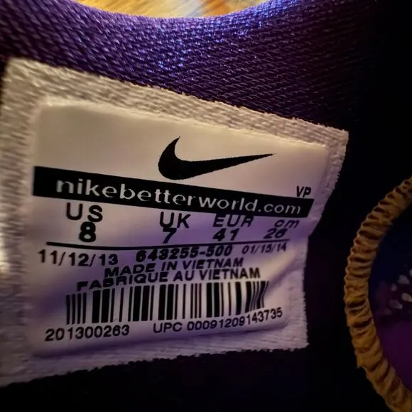 Nike Zoom Fire XDR Sneakers Men US8 Purple‎ Yellow