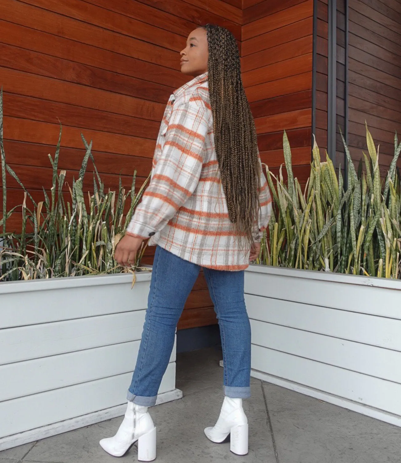 Off The Grid Shacket(Natural/Coral)