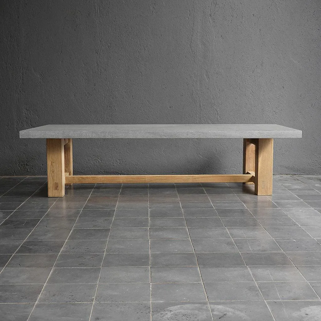 Outdoor Cocktail Table (teak   Concrete)