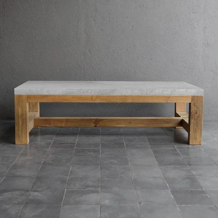 Outdoor Cocktail Table (teak   Concrete)