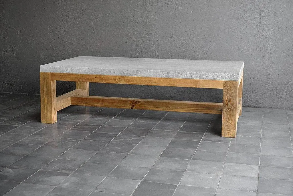Outdoor Cocktail Table (teak   Concrete)