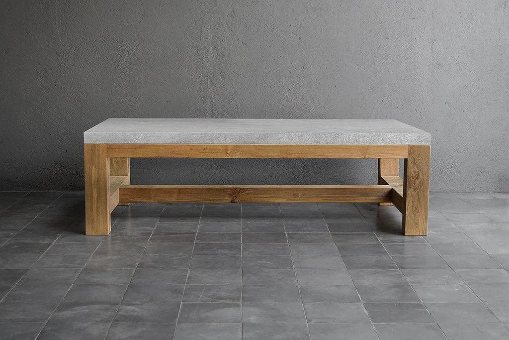Outdoor Cocktail Table (teak   Concrete)