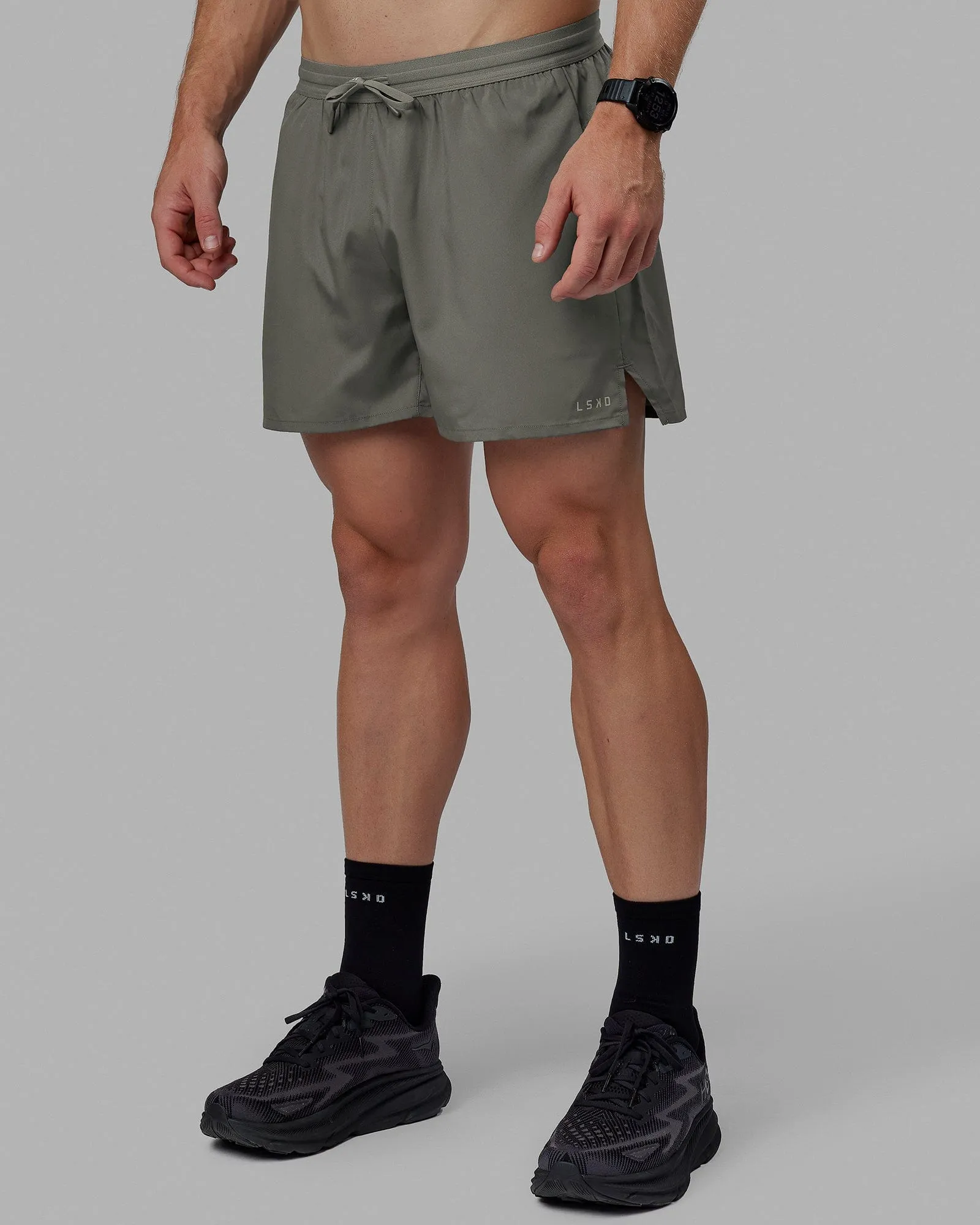 Pace Lined Performance Short  5" - Graphite-Reflective
