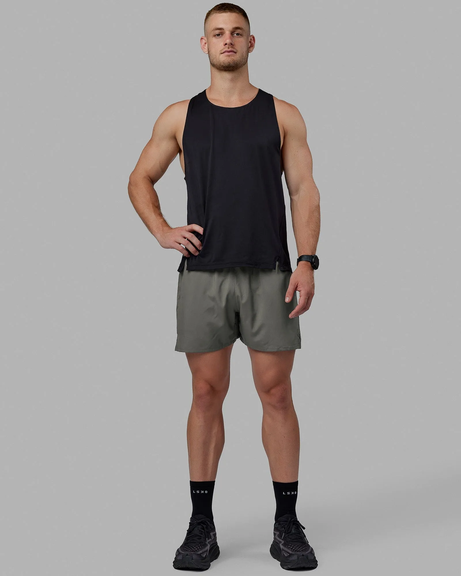 Pace Lined Performance Short  5" - Graphite-Reflective