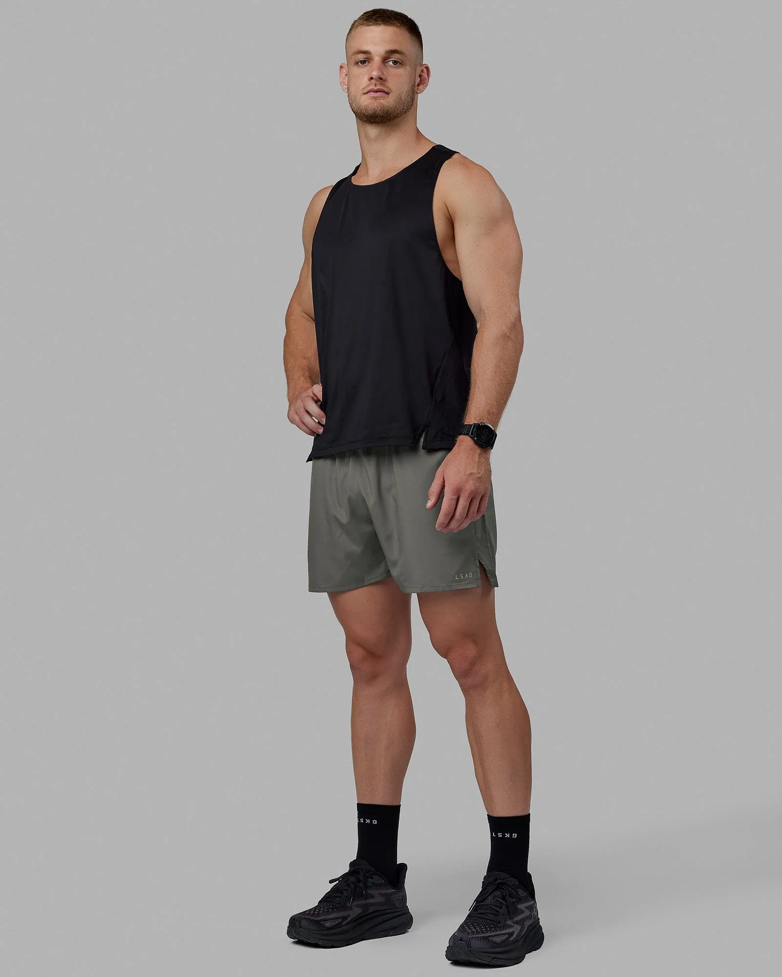 Pace Lined Performance Short  5" - Graphite-Reflective