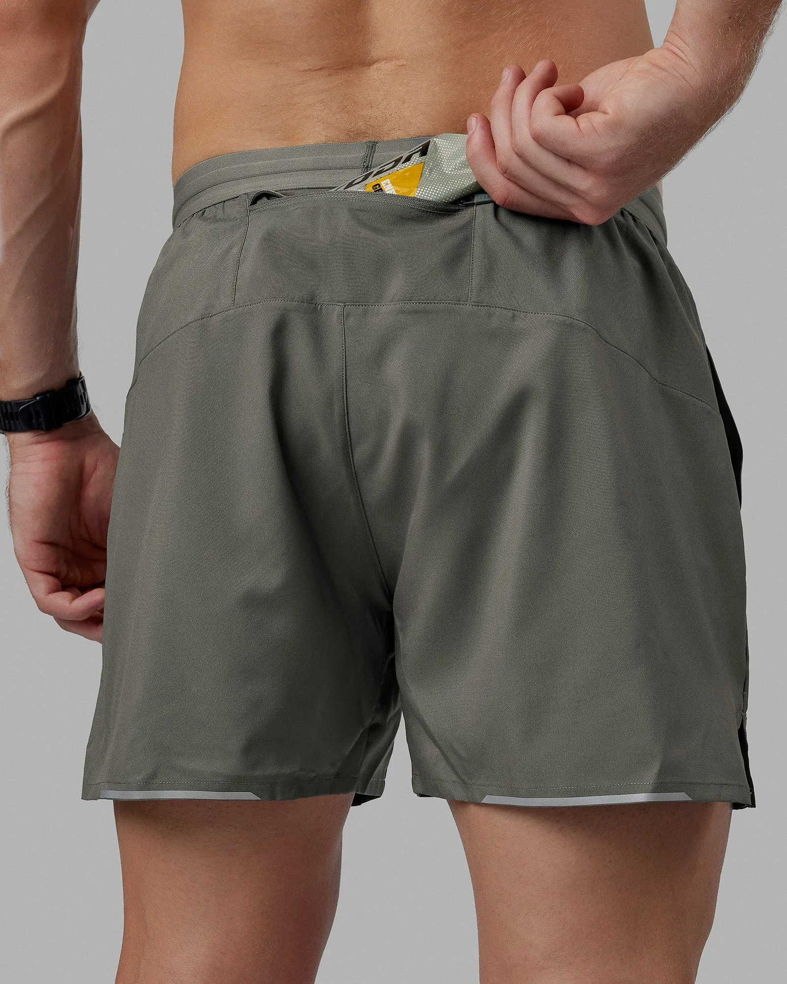 Pace Lined Performance Short  5" - Graphite-Reflective