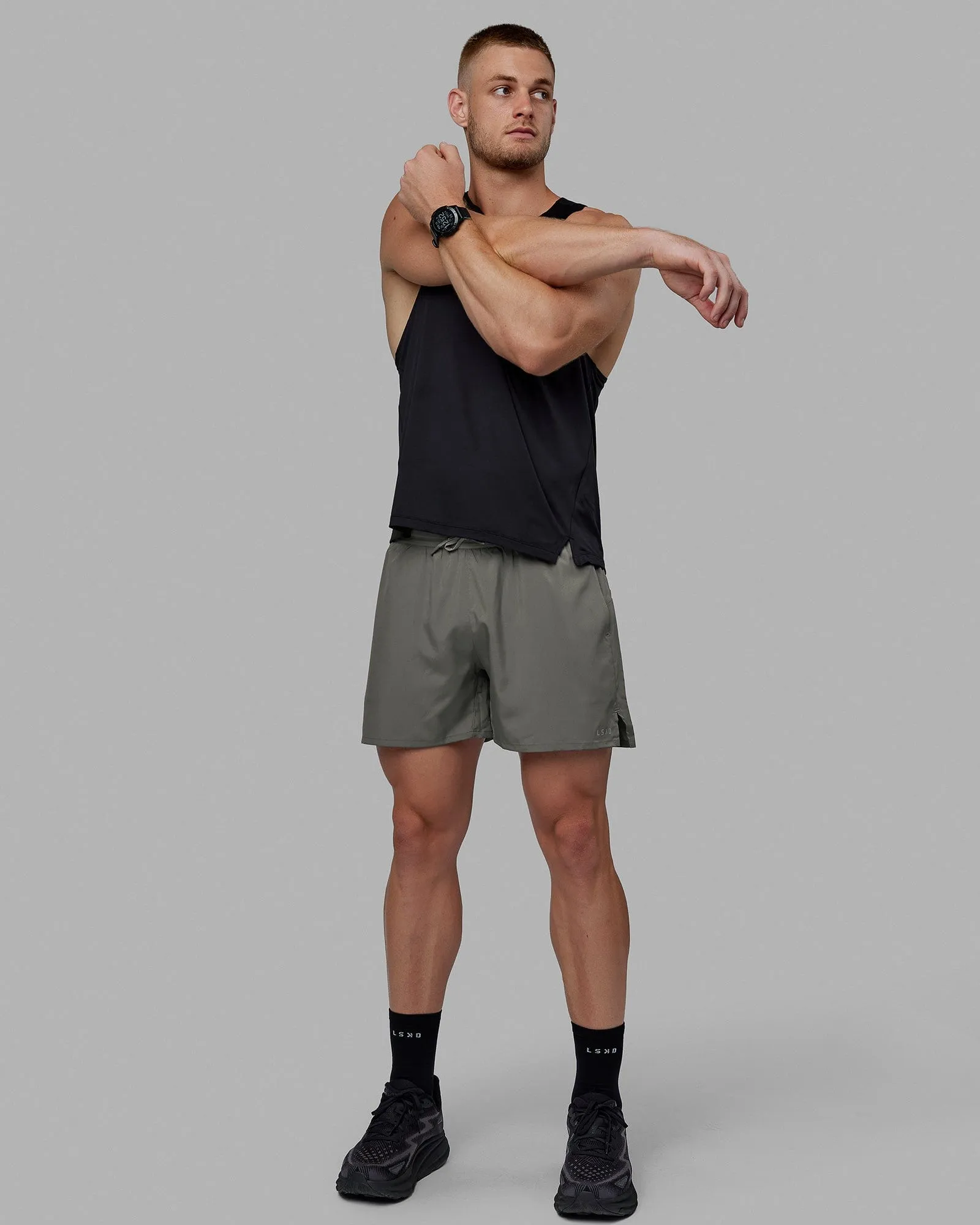 Pace Lined Performance Short  5" - Graphite-Reflective