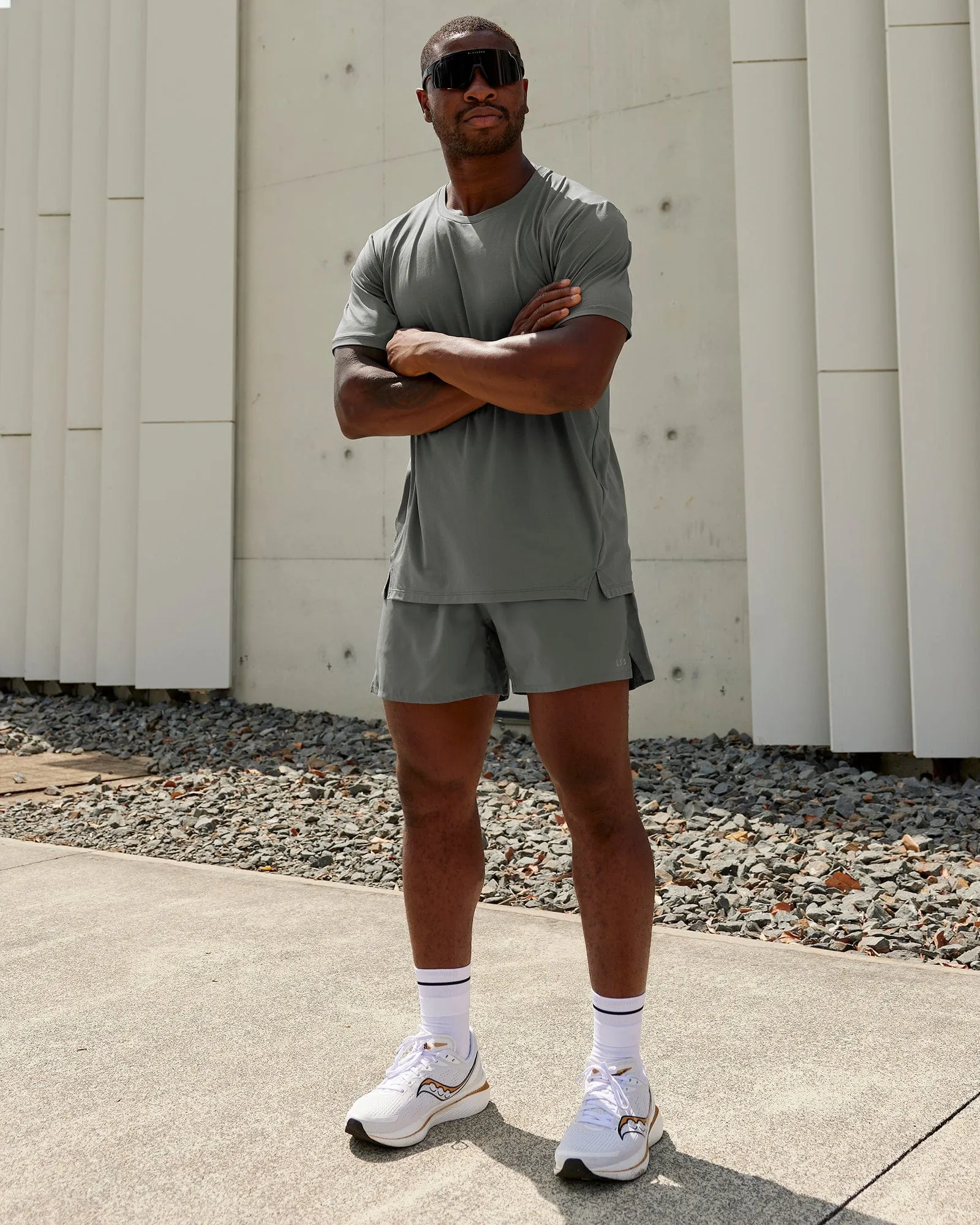 Pace Lined Performance Short  5" - Graphite-Reflective