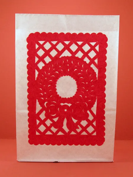 Paper Luminarias with Papel Picado for Christmas, set of 6