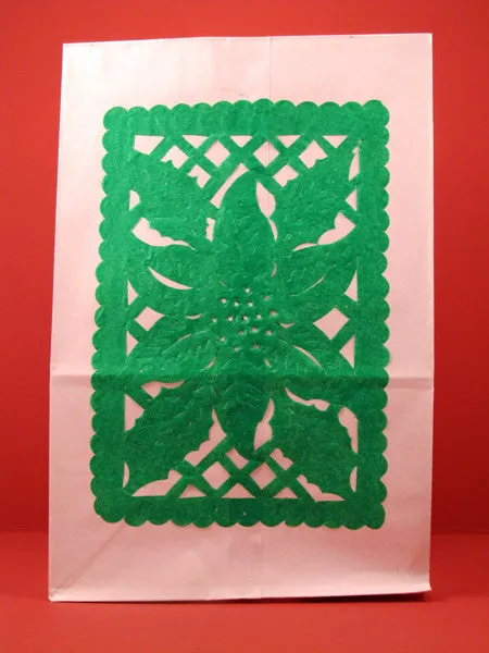 Paper Luminarias with Papel Picado for Christmas, set of 6
