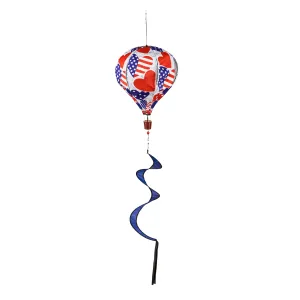 Patriotic Hearts Burlap Balloon Spinner,45bb417