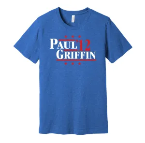 Paul & Griffin '12 - Los Angeles Basketball Legends Political Campaign Parody T-Shirt - Hyper Than Hype Shirts