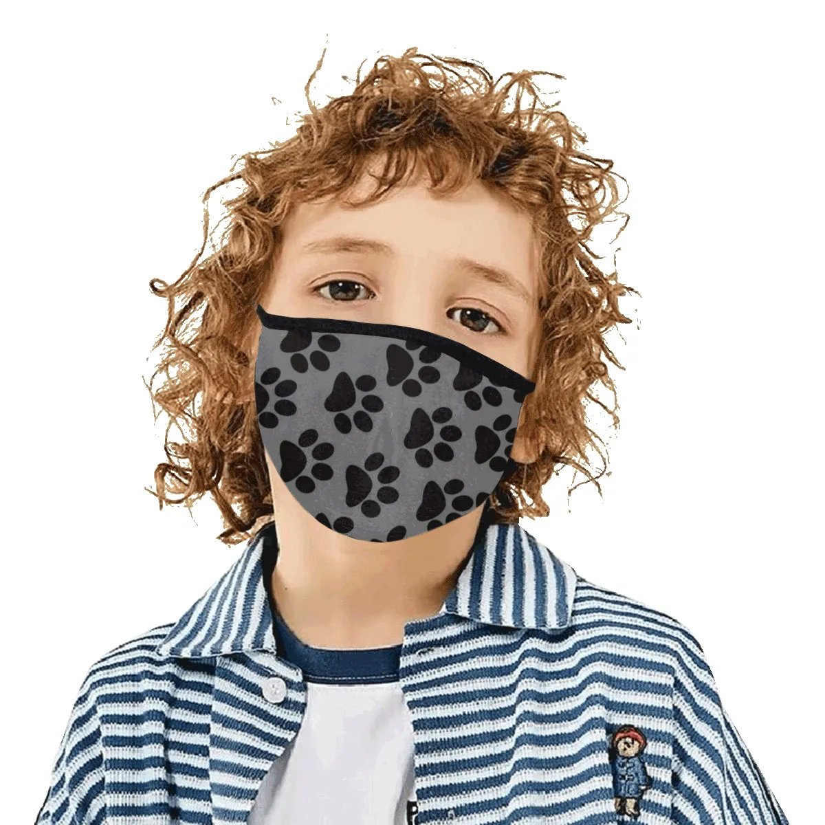 Paw Print Face Cover - Grey/Black