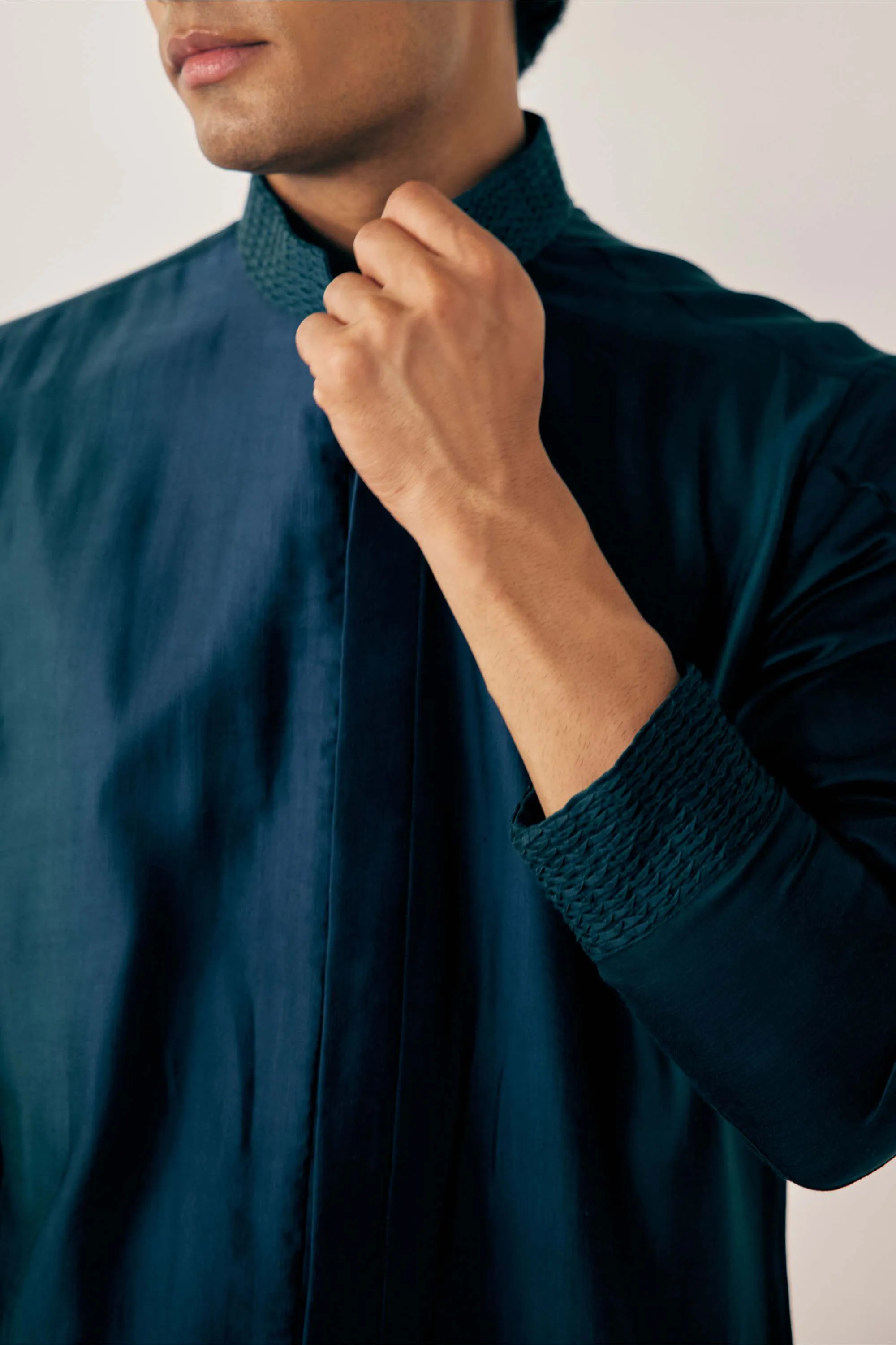 Peacock Blue Kurta With Trouser