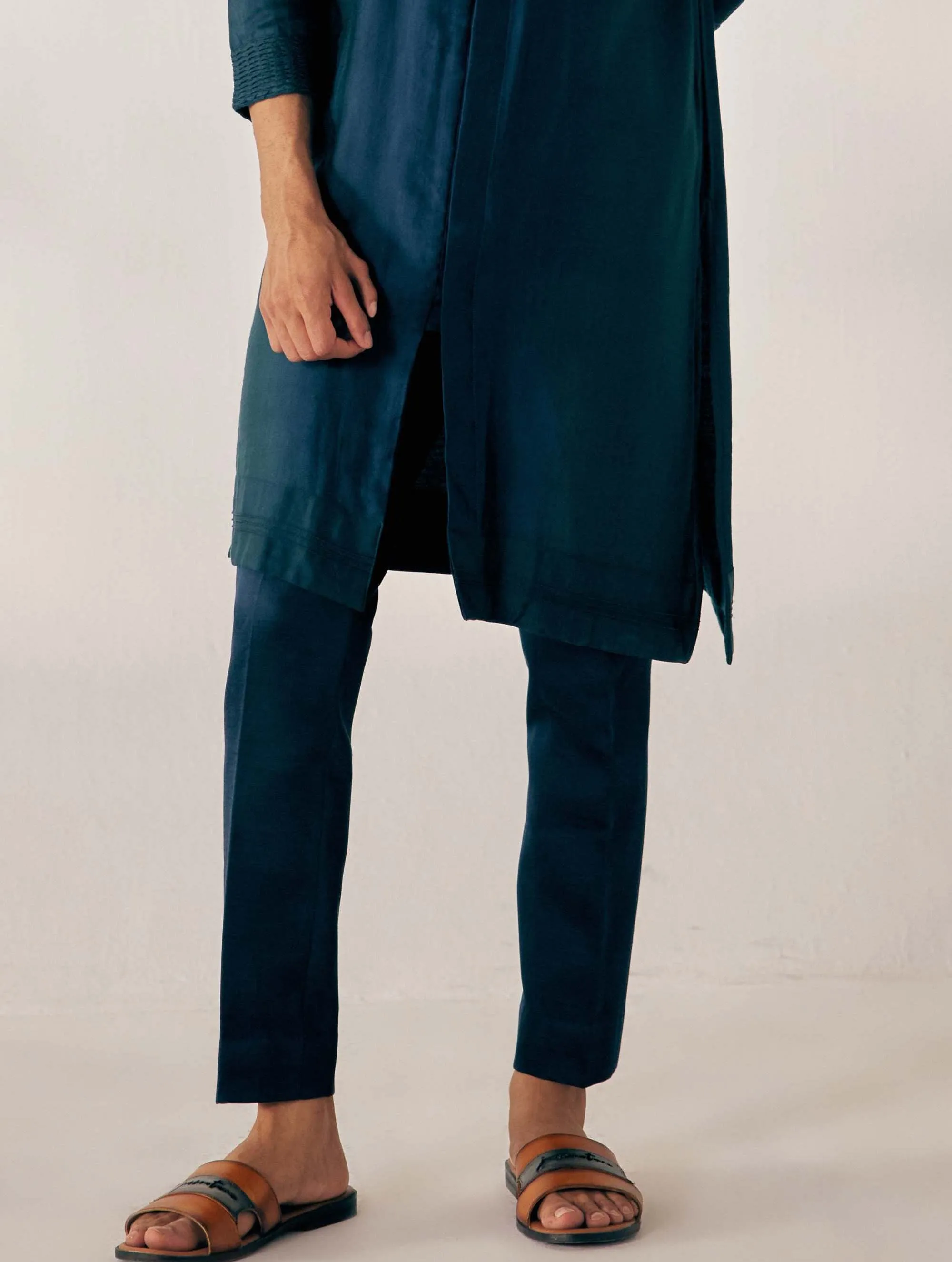 Peacock Blue Kurta With Trouser