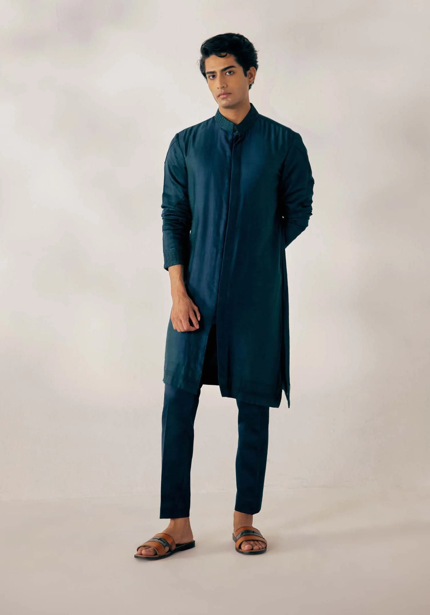 Peacock Blue Kurta With Trouser