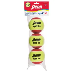 Penn QST 36 Quick Start Red Junior Tennis Balls (3 Pack)
