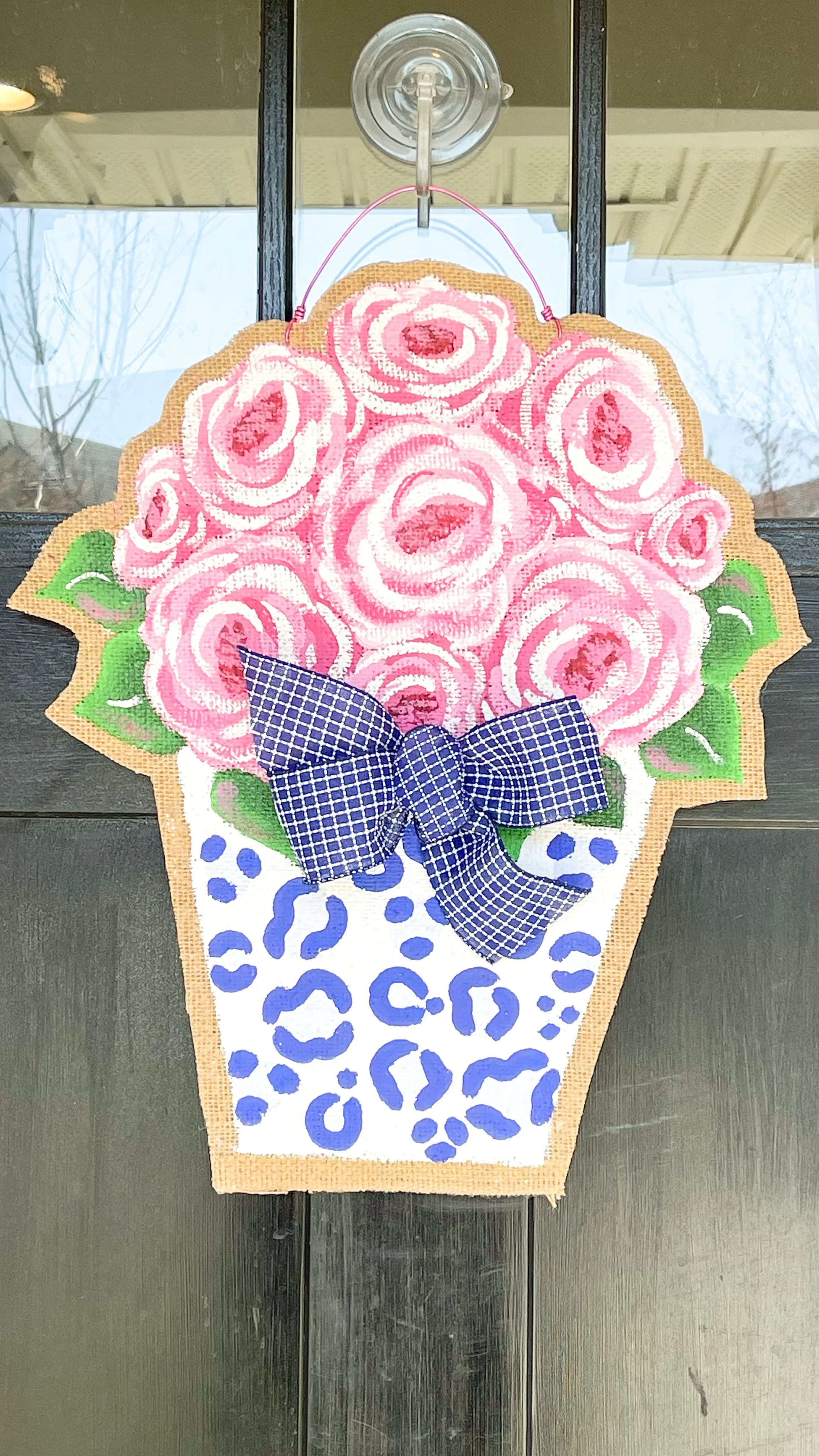 Peony Burlap Door Hanger