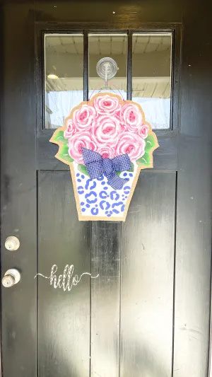 Peony Burlap Door Hanger